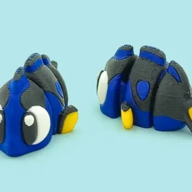 Pez cirujano azul articulado en 3D