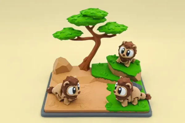 🦁 Mini león articulado en 3D