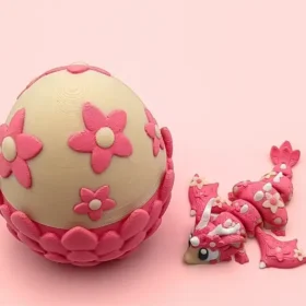 dragon articulado 3D con flores