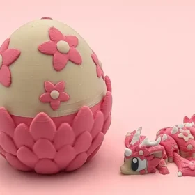 dragon articulado 3D con flores