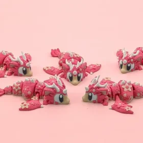 dragon articulado 3D con flores
