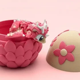 dragon articulado 3D con flores