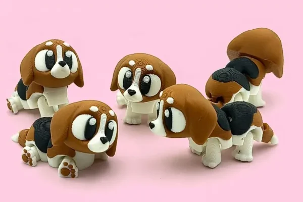 Mini beagle articulado en 3D