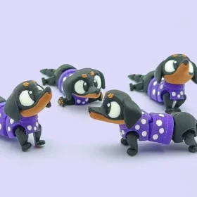 Mini teckel articulado en 3D