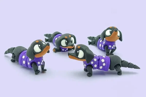 Mini teckel articulado en 3D