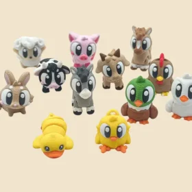 mini animales de la granja articulados en 3D