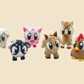 mini animales de la granja articulados en 3D