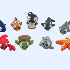mini animales marinos articulados en 3D