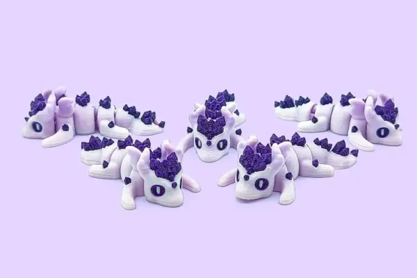 🐉 Dragón morado articulado en 3D 🐉