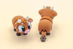vaca marrón articulada en 3D