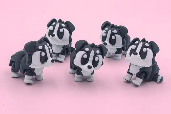 Border collie articulado en 3D